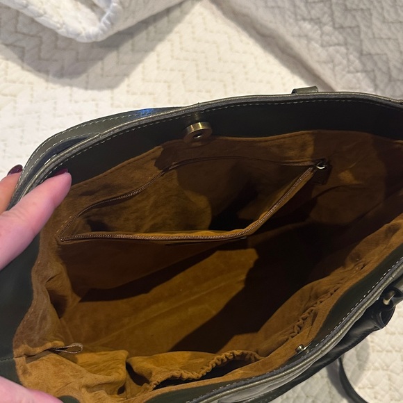 Patricia Nash Olive Green Quilted Tote - Picture 3 of 7